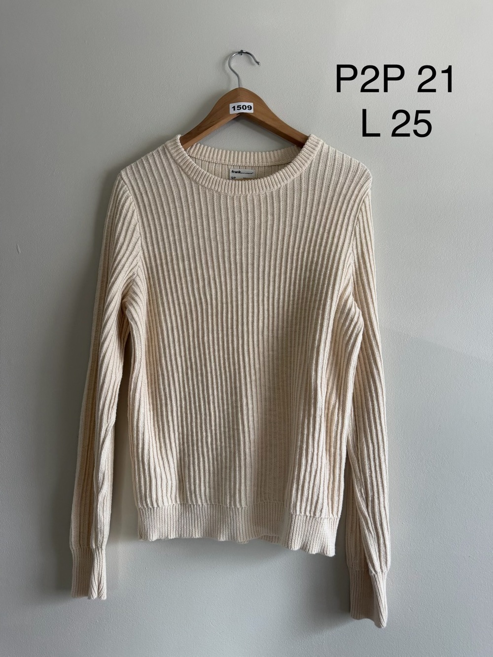 Frank And Oak Cream Ribbed Oversized Sweater – Minimalist / Cozy